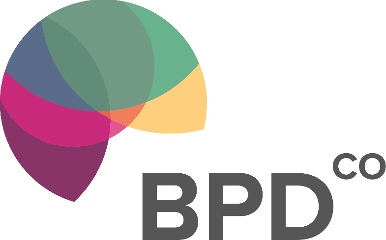 BPD Co Shell like logo with a rainbow of colour