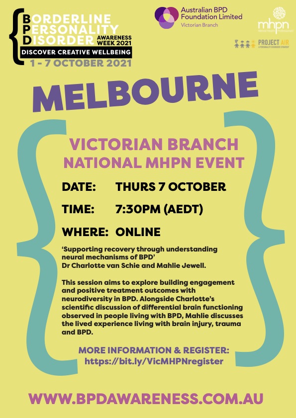 Victorian Branch National MHPN Event Flyer
