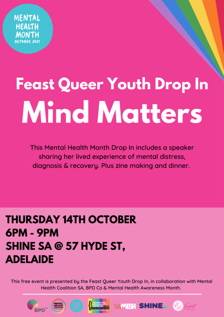 Feast Queer Youth Drop In Flyer