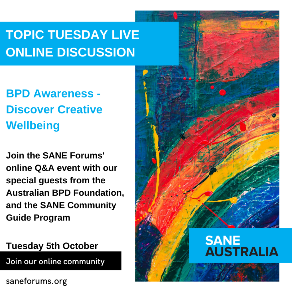 Sane online forum event flyer