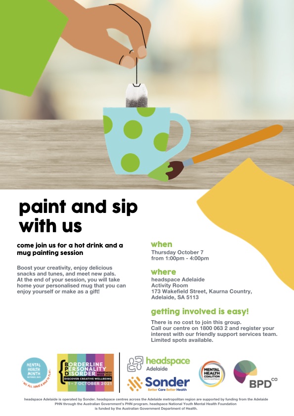 Paint and sip with us event flyer
